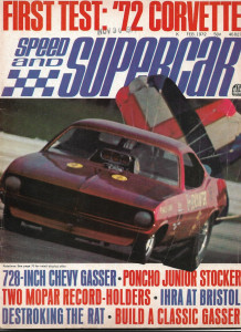 SPEED & SUPERCAR 1972 FEB - 1ST TEST '72 VETTE, PONCHO JR STOCKER, GASSER BUILD*